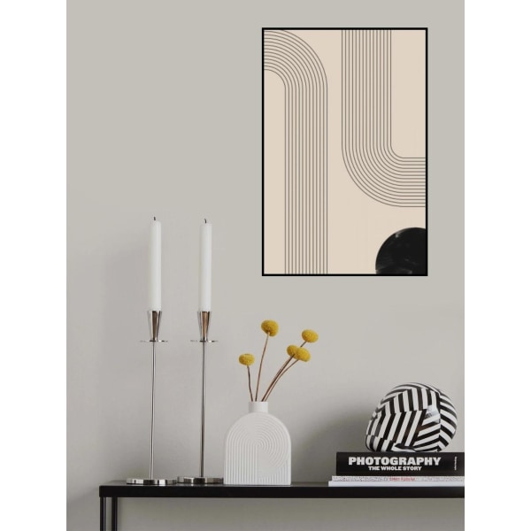 Sort Minimal Line Art MultiColor 21x30 cm