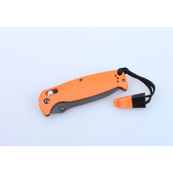 GANZO G7413p orange stonewashed with whistle - knife folding knife orange mönstrat handtag
