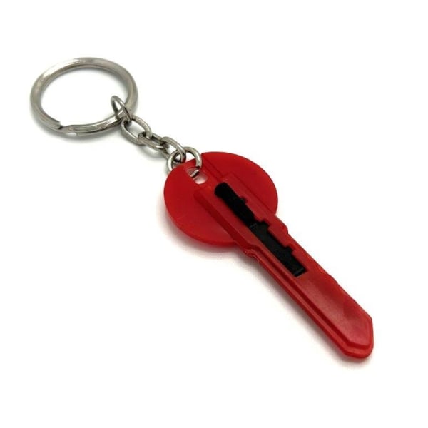 nyckelring med nyckelkniv röd