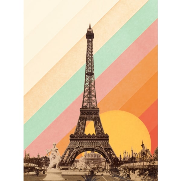 Eiffel Tower Rainbow MultiColor 21x30 cm