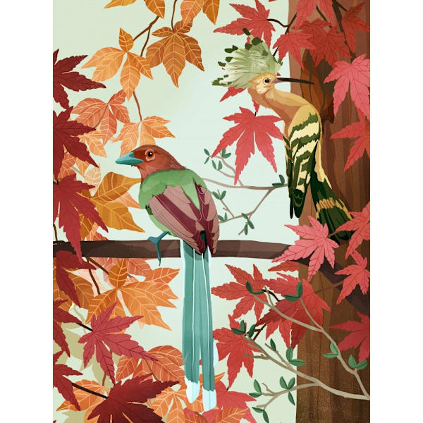 Birds Of Autumn MultiColor 21x30 cm