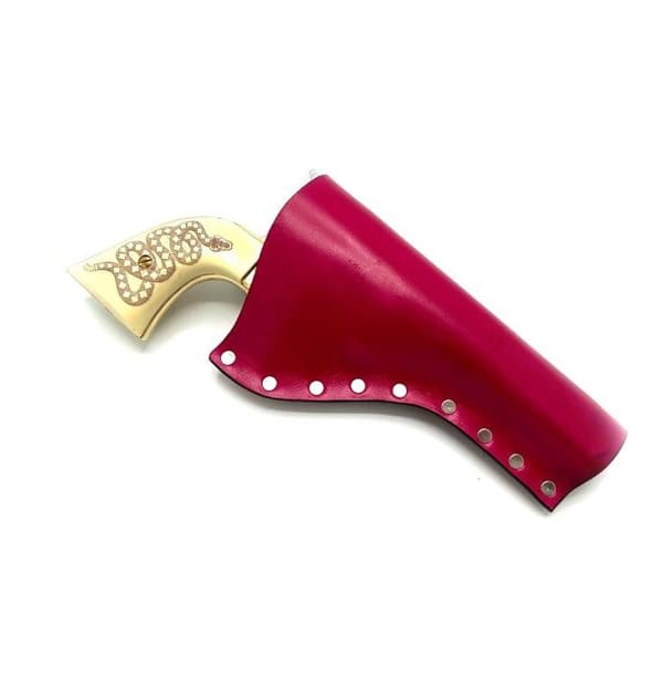 JJ Custom Works - Colt .45 Peacemaker Holster - Right - 4.75" - Pink - Plain - Nickel Studs Right side - 4,75"