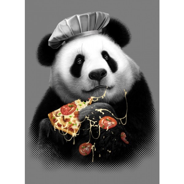 Panda rakastaa pizzaa MultiColor 70x100 cm