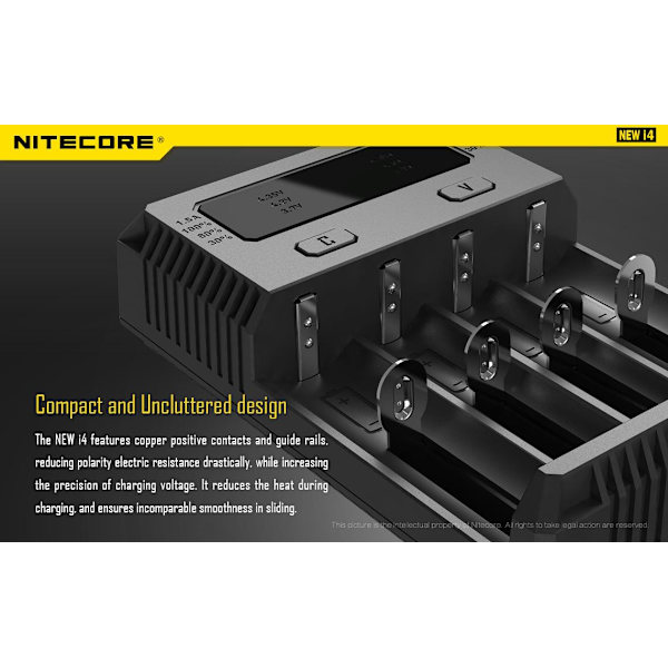 i4 - NITECORE Universell Laddare Svart