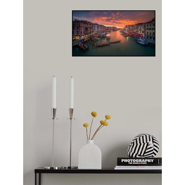 Grand Canal At Sunset , View From The Rialto Bridge , Venice . MultiColor 70x100 cm