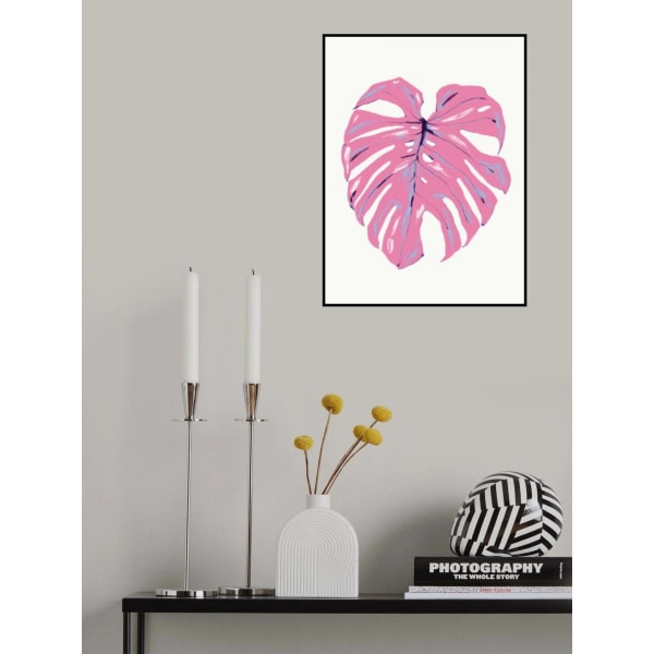 Monstera Leaf Pink MultiColor 50x70 cm