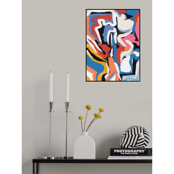 Kraftige farverige penselstrøg 02 MultiColor 70x100 cm