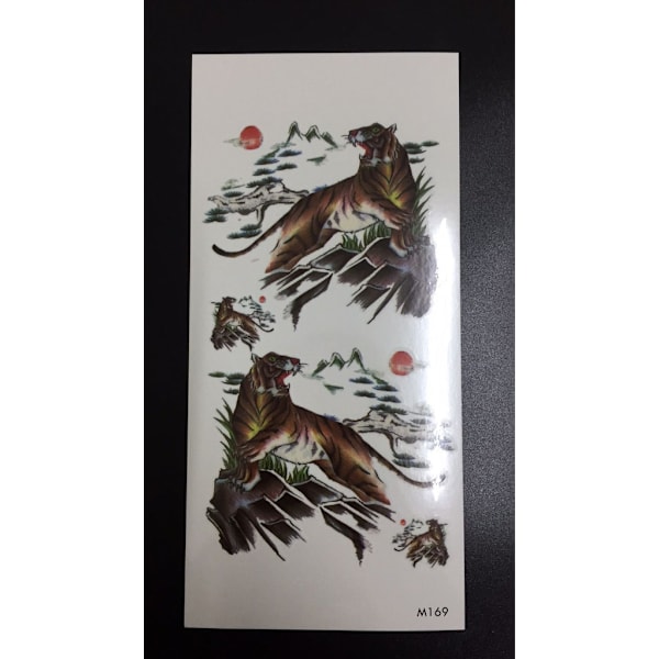Tillfällig Tatuering 19 x 9cm - tigrar