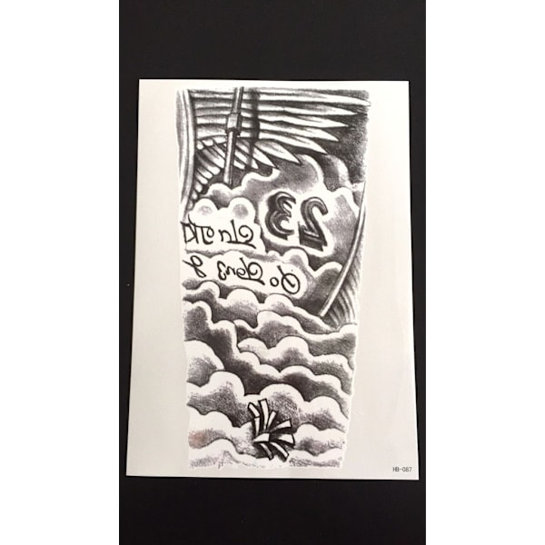 Tillfällig Tatuering 21 x 15cm - Black &Grey