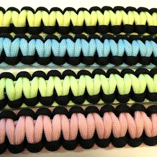 Glow-in-Dark Paracord Bracelet ljusgrön svart