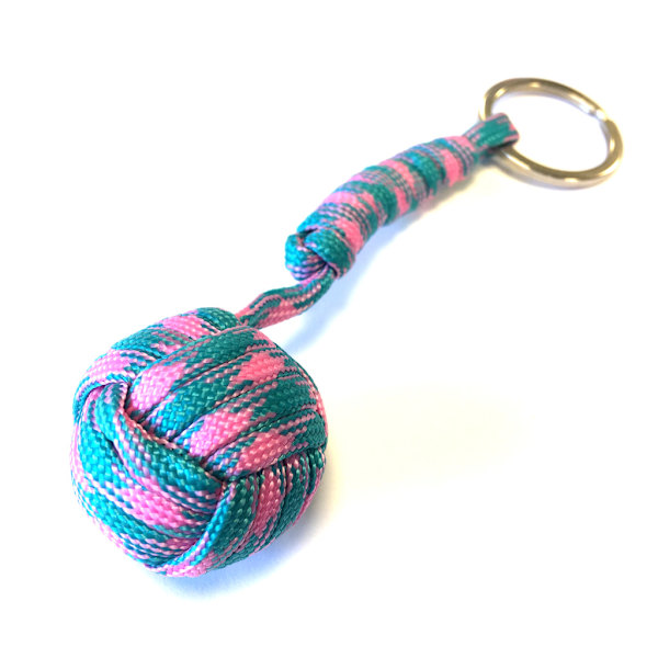 Paracord MonkeyFist / Keychain turkquise pink Blue turkos rosa