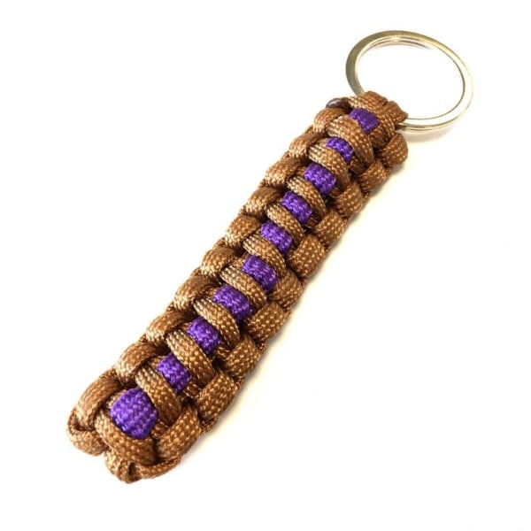 Paracord Keychain brown purple brun lila