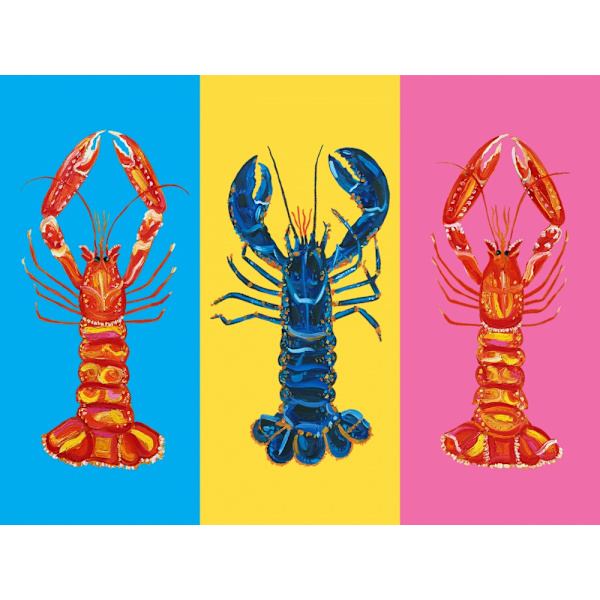Lobster Langoustines Pop Art MultiColor 70x100 cm