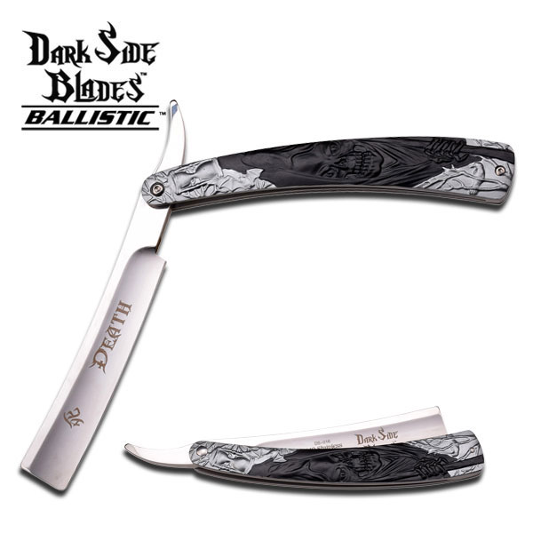 Dark Side Blades - DS-016GB - Häftig Rak-kniv grå svart