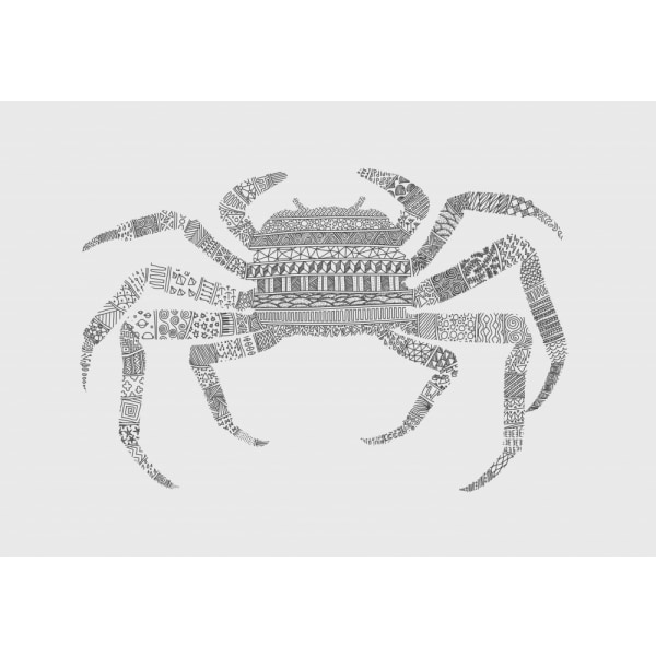 Crab Grey Poster Grey MultiColor 30x40 cm