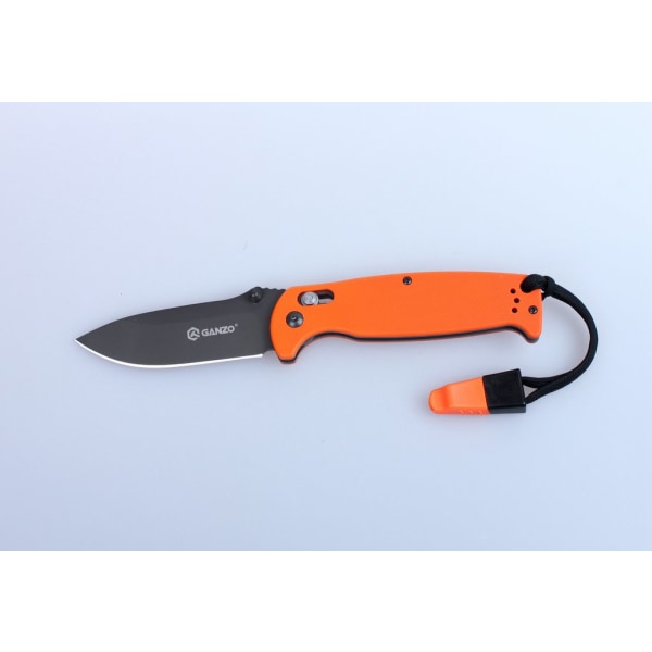 GANZO G7413 orange stentvättad m viselpipa - kniv fällkniv orange