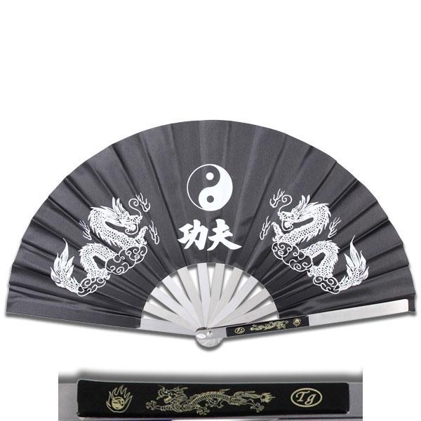 Dekorativ Kung Fu Fighting Fan grå