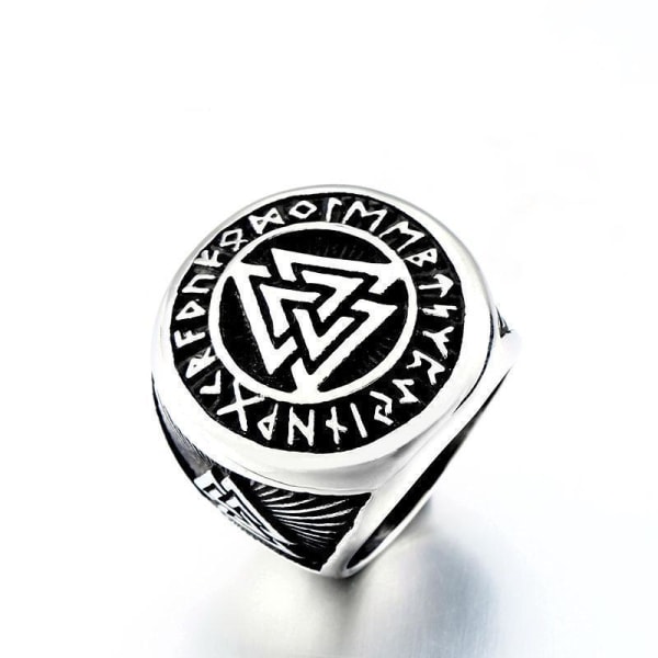 Ring - Nordisk Mytologi - Valknut med runor #12