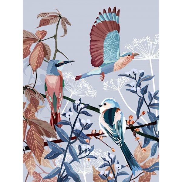 Birds Of Winter MultiColor 50x70 cm