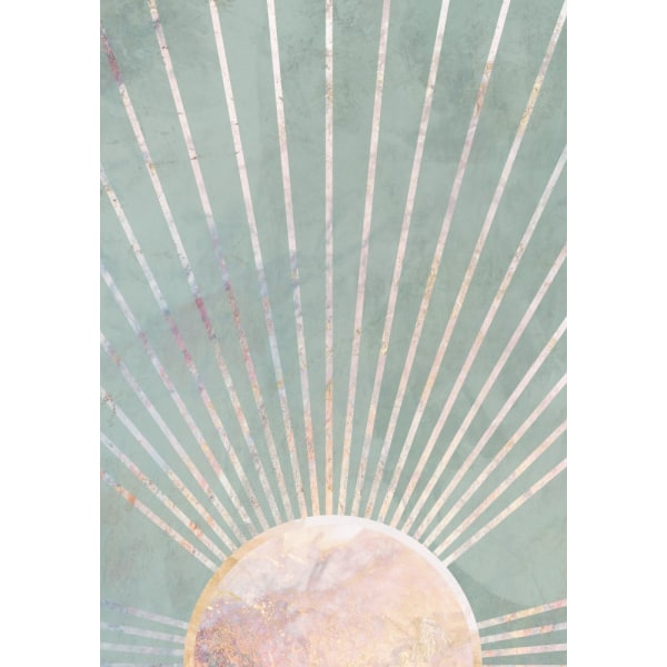 Sage Green Boho Sun MultiColor 21x30 cm