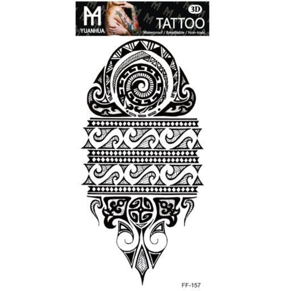 Väliaikainen tatuointi 19 x 9cm - Jännittävä kuviollinen tatuointi