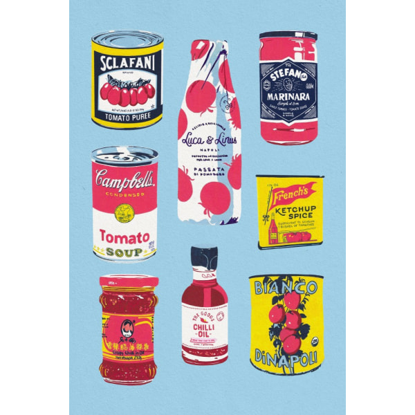 Canned Tomatoes MultiColor 70x100 cm