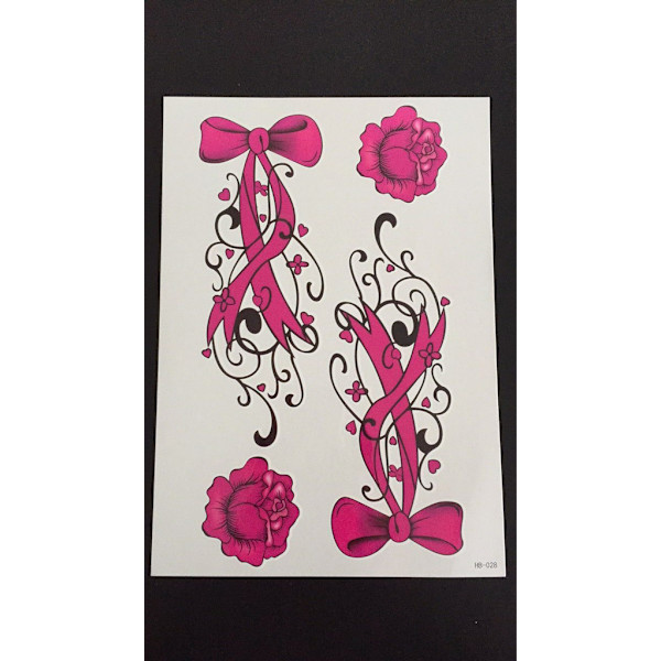 Tillfällig Tatuering 21 x 15cm - Rose