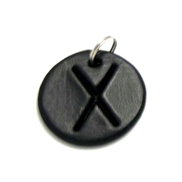 Handmade pendant with nordic rune made of swedish leather