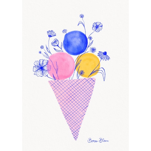 Ice Cream Flowers MultiColor 70x100 cm