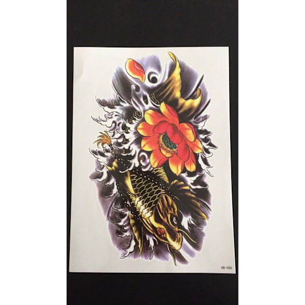 Tillfällig Tatuering 21 x 15cm - Koi Fisk