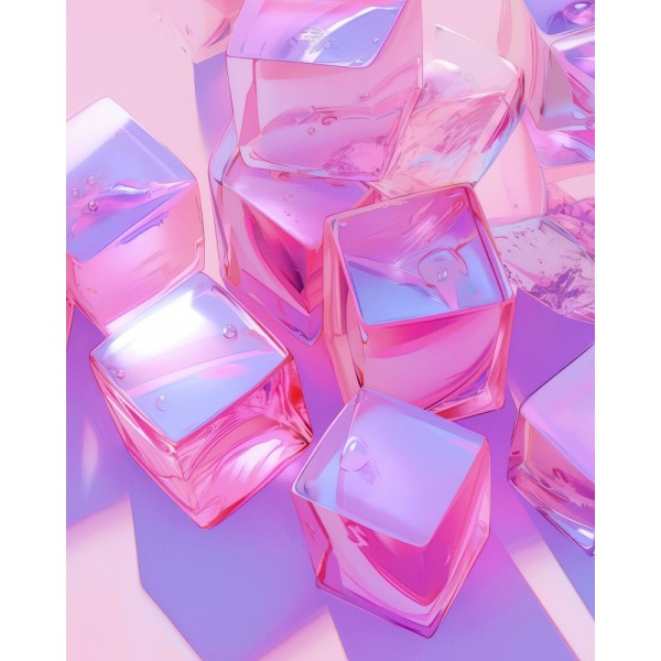 Pink Ice Cubes MultiColor 50x70 cm