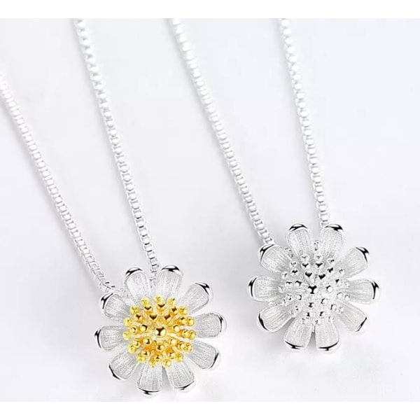 Flower necklace - silver color