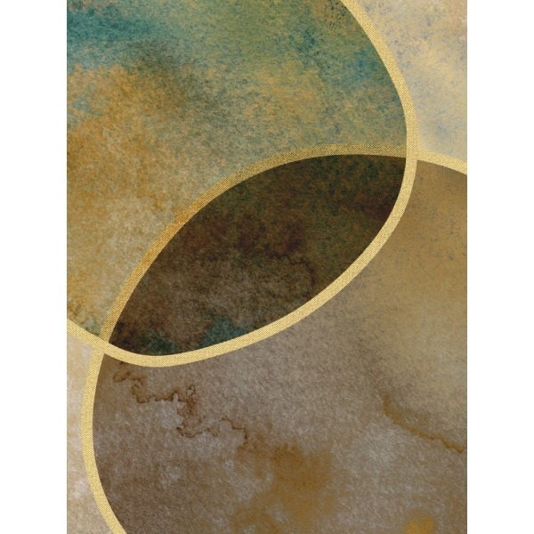 Abstract Circles With Gold 2 MultiColor 50x70 cm