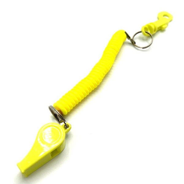 nøglering med lanyard fløjte gul