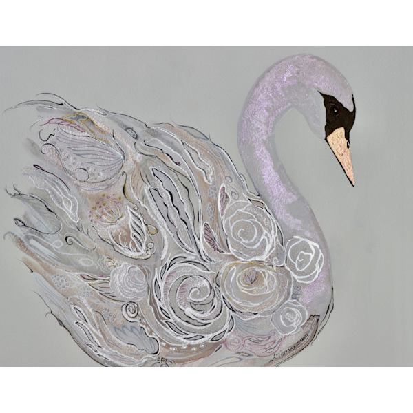 Elegant Swan MultiColor 30x40 cm