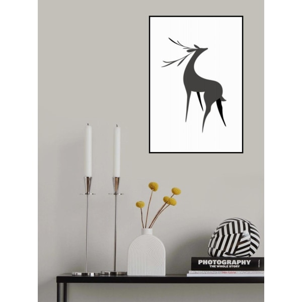 Stylized Retro Deer (Grey) MultiColor 70x100 cm