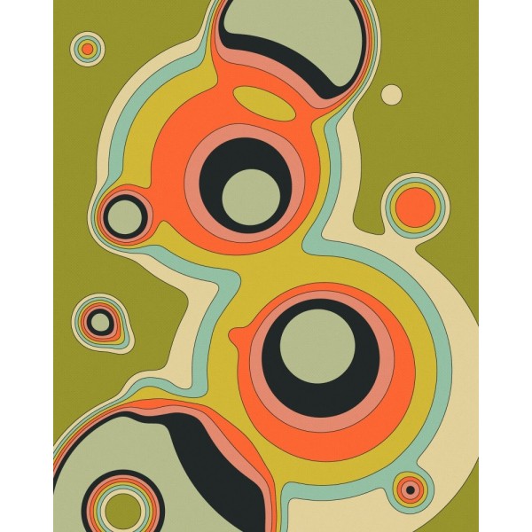 Fluid Geometrics 1 MultiColor 50x70 cm