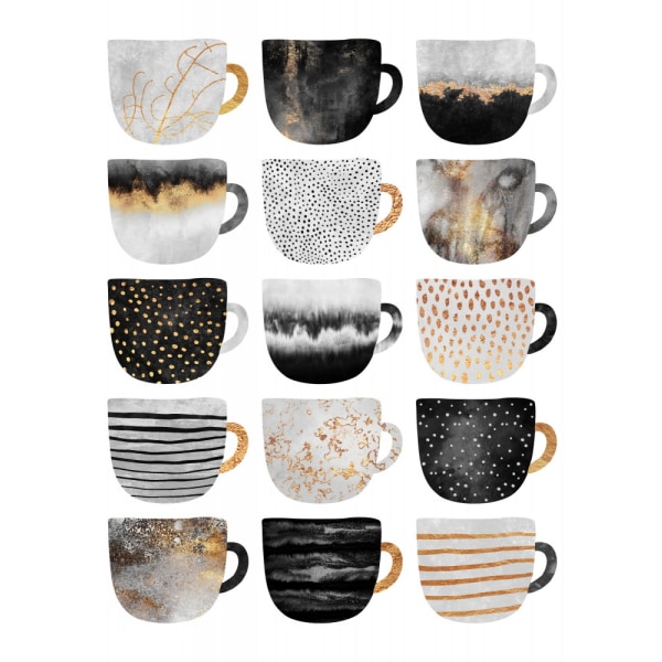 Pretty Coffee Cups MultiColor 50x70 cm