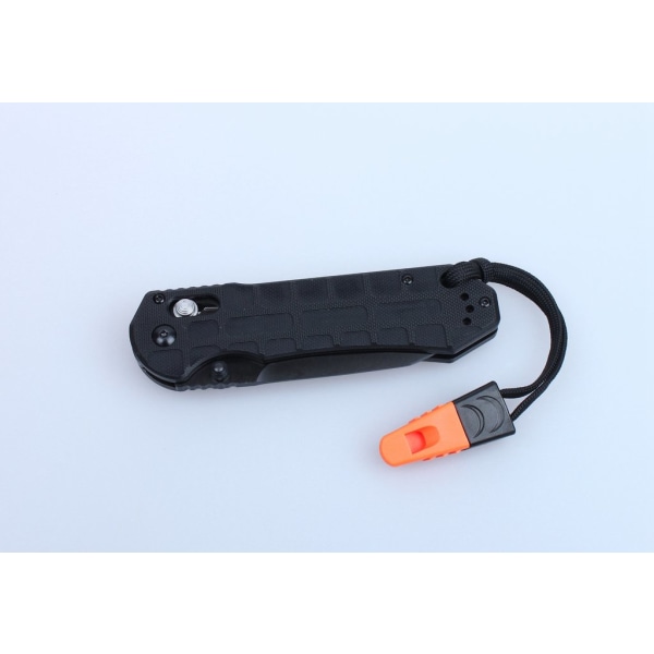 GANZO G7453P Sort med fløjte - kniv foldekniv svart mönstrat handtag