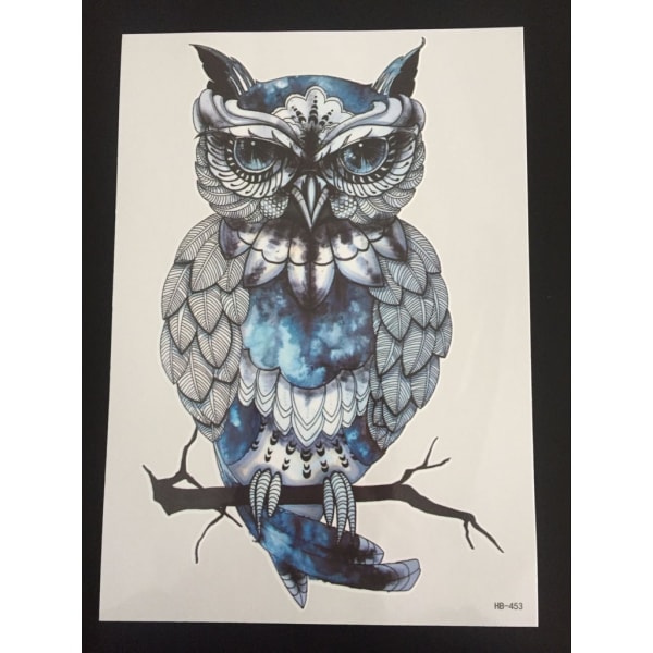 Midlertidig tatovering 21 x 15cm - Funky Owl