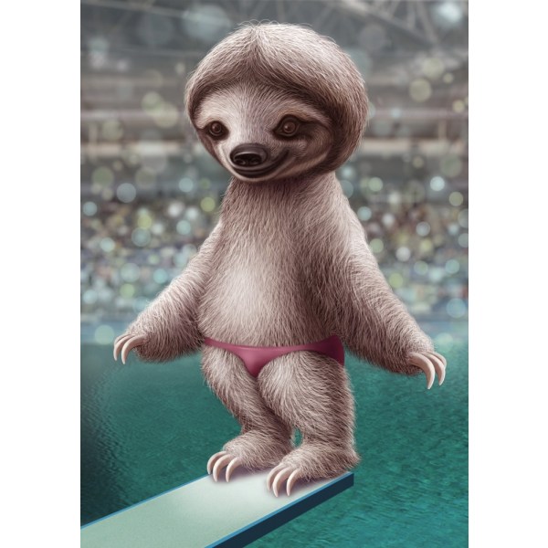 Sloth The Diver MultiColor 30x40 cm