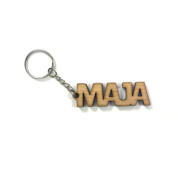 Wooden key ring - Maja Brown