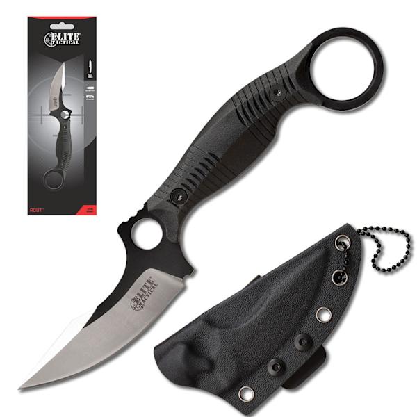 Elite Tactical - ET-FIX007BKCS - Veitsi kiinteällä terällä Black