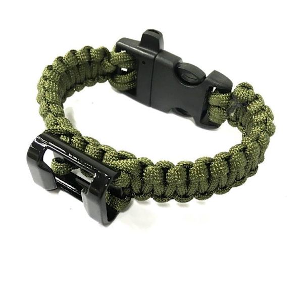 Paracord-rannekoru - pullonavaajalla grön