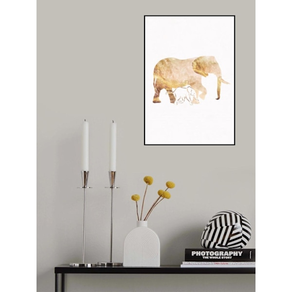 White Gold Elephants MultiColor 21x30 cm