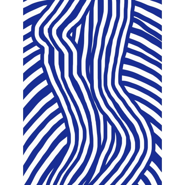 Blue And White Striped Nude MultiColor 50x70 cm