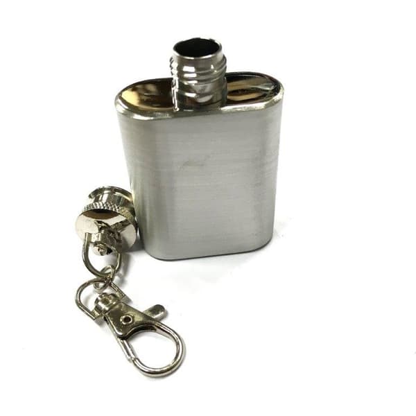 Liten rostfri fickplunta 30 ml / 1 oz grå