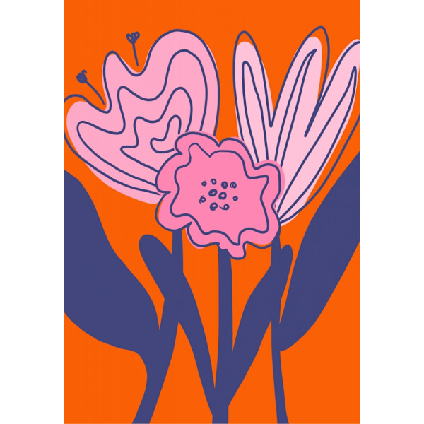 Abstract Flowers MultiColor 21x30 cm