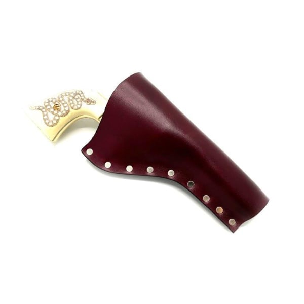 JJ Custom Works - Colt .45 Peacemaker Holster - Right - 4.75" - Mahogny - Plain - Nickel Studs Right side - 4,75"