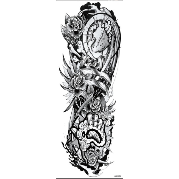 HUOMIO! KATSO KOKO! Väliaikainen tatuointi - 46x17cm sydämet